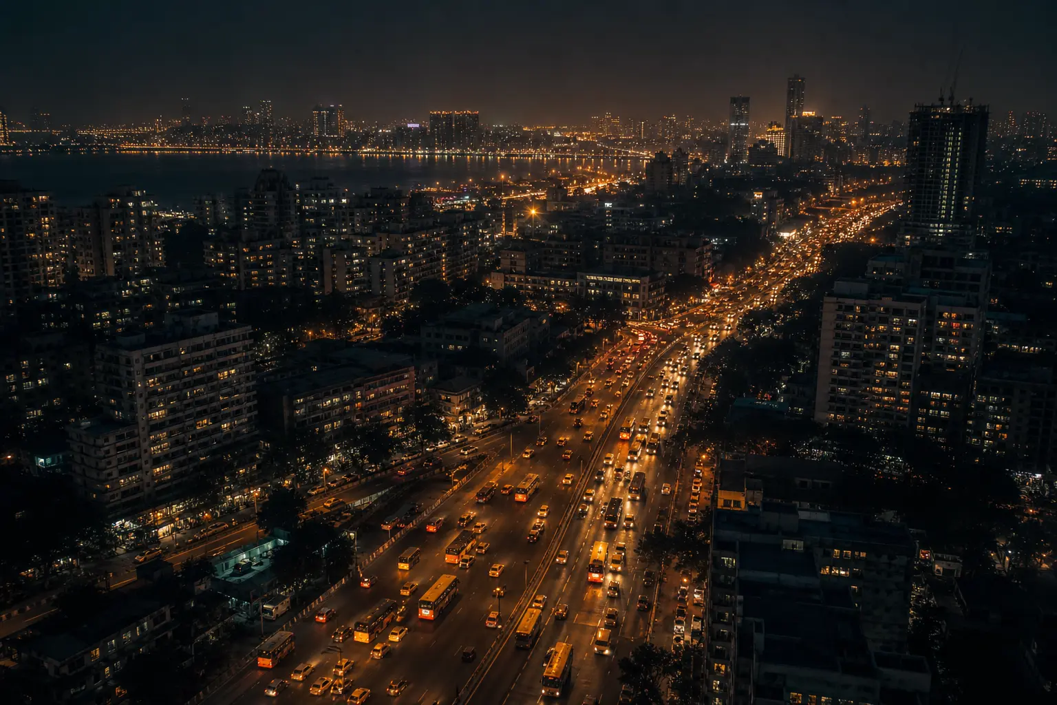 A city view representing AdsGroww’s expanding screen network across urban transport